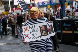 تظاهرات ضد ترامپ «بدون پادشاه» در سراسر آمریکا