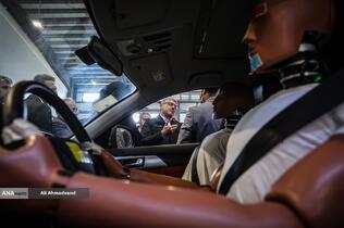 سردار تیمور حسینی رئیس پلیس راهور فراجا در مرکز آزمون‌های ایمنی و کیفیت خودرو