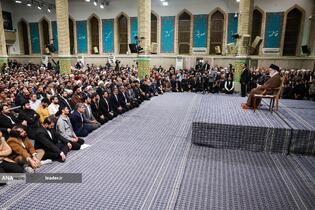 دیدار هزاران نفر از مداحان و ستایشگران اهل بیت(ع) با رهبر معظم انقلاب