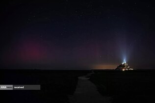 شفق شمالی در شمال غرب فرانسه.