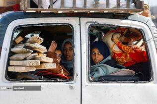 کوچ فلسطینیان آواره در نوار غزه