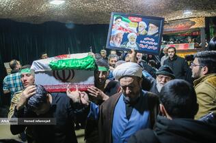 وداع با پیکر&zwnj; مطهر  شهید حجت&zwnj;الاسلام علی رازینی رئیس شعبه ۳۹ و شهید حجت&zwnj;الاسلام محمد مقیسه رئیس شعبه ۵۳ دیوان عالی کشور در معراج شهدای تهران