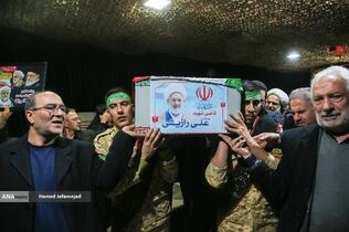 وداع با پیکر&zwnj; مطهر  شهید حجت&zwnj;الاسلام علی رازینی رئیس شعبه ۳۹ دیوان عالی کشور در معراج شهدای تهران