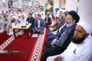 حجت الاسلام والمسلمین سید عبدالفتاح نواب سرپرست حجاج ایرانی در همایش سراسری زائران اهل سنت با عنوان همگرایی اسلامی در حج برای دفاع از فلسطین