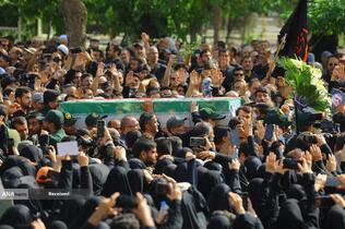 تشییع پیکر سردار شهید امیر علی حاجی زاده و و سردار محمود باقری فرمانده موشکی این نیرو