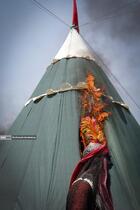 خیمه سوزان ظهر عاشورا - چهارراه گلوبندک تهران