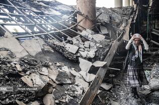 بازدید خبرنگاران خارجی از آثار به‌جامانده از حمله موشکی رژیم صهیونیستی به ساختمان شیشه ای صدا و سیما که در تاریخ ۲۴ تیرماه صورت گرفت