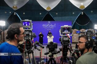 نشست خبری فاطمه مهاجرانی سخنگوی دولت در مرکز همایش‌های صداوسیما