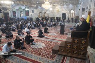 اجتماع مردم کنار مزار شهید سپهبد سلامی در ایام اربعین فرمانده دلاور سپاه اسلام