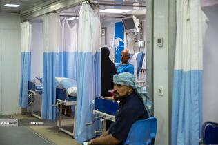 خدمت‌رسانی بیمارستان سیار برکت در عمود ۹۸۹ طریق الحسین