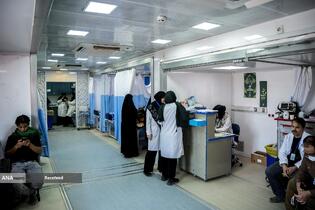 خدمت‌رسانی بیمارستان سیار برکت در عمود ۹۸۹ طریق الحسین