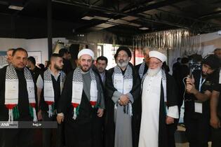 بازدید حجت‌الاسلام سیدعبدالفتاح نواب، نماینده ولی‌فقیه در امور حج و زیارت از موکب الاقصی فلسطینیان در مسیر مشایه و کربلای معلی 