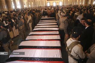 تشییع پیکر شهدای حملات رژیم صهیونیستی به یمن