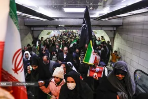 حضور مردم در متروی تهران - راهپیمایی روز قدس تهران