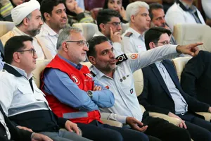 مراسم بزرگداشت روز آتش&zwnj;نشان در برج میلاد تهران