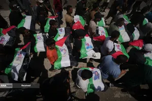 تشییع پیکر 112 شهید فلسطینی