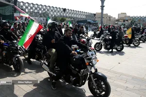 رژه بزرگ موتور سواران جان فدا در تهران