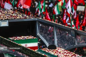 تشییع پیکر مطهر آقای شهید ایران و خانواده ایشان