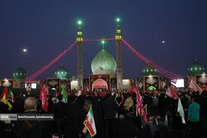 آیین بدرقه و تشییع رهبر شهید در مسجد مقدس جمکران