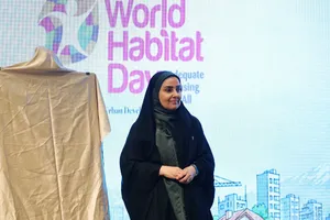  فرزانه صادق وزیر راه و شهرسازی در مراسم بزرگداشت روز جهانی اسکان بشر در وزارت راه و شهرسازی