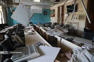 بازدید دکتر بیژن رنجبر رئیس دانشگاه آزاد اسلامی، پس از حمله هوایی آمریکا و رژیم صهیونیستی به سفارت سابق آمریکا(لانه جاسوسی) 