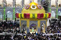 حال و هوای حرم در شب ولادت امام رضا(ع)