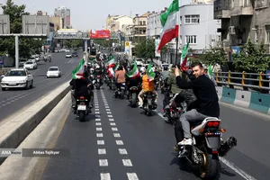 رژه بزرگ موتور سواران جان فدا در تهران