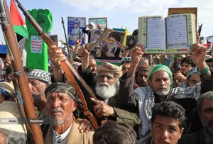 تظاهرات مردم یمن در حمایت از ایران