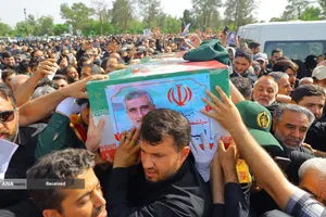 تشییع پیکر سردار شهید امیر علی حاجی زاده و و سردار محمود باقری فرمانده موشکی این نیرو