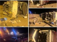 سقوط مرگبار اتوبوس در محور نطنز ـ اصفهان؛ ۱۳ جان باخته و ۱۱ زخمی تا این لحظه/ تعداد فوتی‌ها قطعاً بیش از این تعداد است