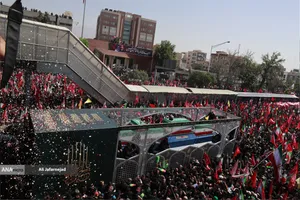 تشییع پیکر مطهر آقای شهید ایران و خانواده ایشان