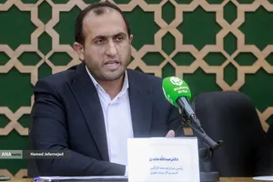 عبدالله عابدی رئیس مرکز توسعه کارآفرینی و کسب&zwnj;وکار بنیاد-نشست خبری &laquo;پویش غدیر&raquo;