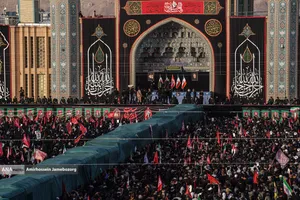 آیین بدرقه و تشییع رهبر شهید در مسجد مقدس جمکران