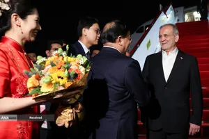 ورود مسعود پزشکیان رییس جمهور به شهر تیانجین جهت شرکت در نشست سران سازمان همکاری شانگهای