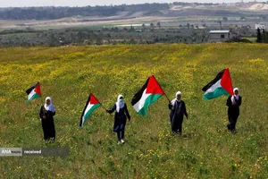 فلسطینی&zwnj;ها روز زمین را در غزه جشن گرفتند.