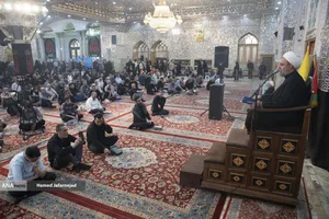 اجتماع مردم کنار مزار شهید سپهبد سلامی در ایام اربعین فرمانده دلاور سپاه اسلام