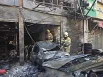 آتش‌سوزی مرگبار در مکانیکی خیابان مجیدیه تهران+ فیلم