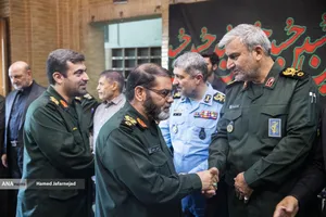 سردار حسین معروفی، معاون هماهنگ کننده سازمان بسیج مستضعفین در مراسم گرامیداشت سرلشکر شهید مهدی ربانی و سرلشکر شهید غلامرضا محرابی معاونان سابق اطلاعات و عملیات ستاد کل نیروهای مسلح