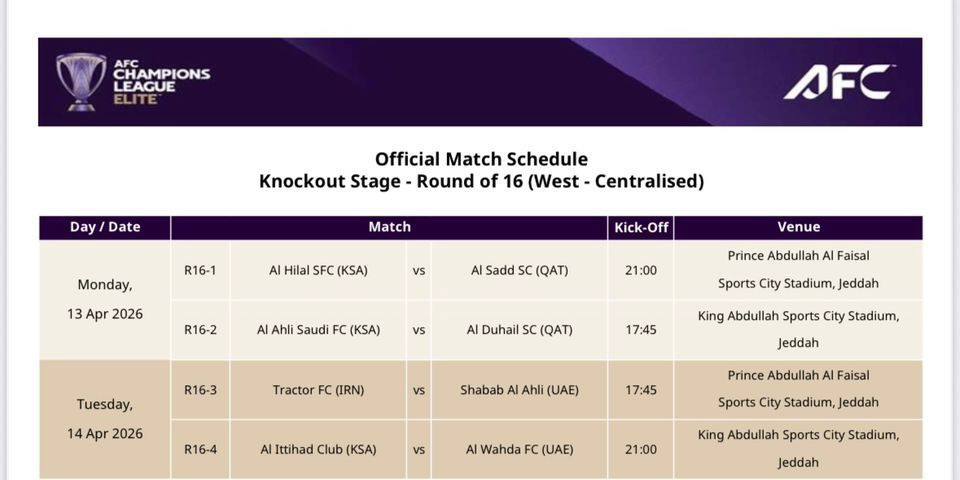 اعلام زمان دیدار تراکتور و شباب‌الاهلی در لیگ نخبگان آسیا