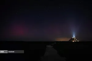 شفق شمالی در شمال غرب فرانسه.