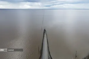 افزایش سطح آب دریاچه تولار پس از سیل در کالیفرنیا آمریکا