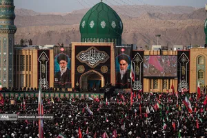 آیین بدرقه و تشییع رهبر شهید در مسجد مقدس جمکران