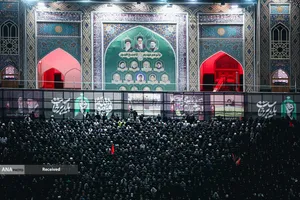 مراسم اقامه نماز بر پیکر مطهر رهبر شهید انقلاب در حرم رضوی