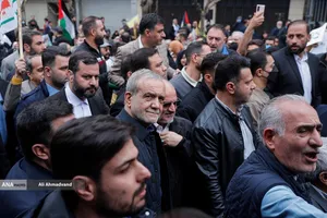 حضور مسعود پزشکیان رئیس جمهور در راهپیمایی روز جهانی قدس در تهران 
