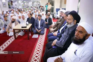 حجت الاسلام والمسلمین سید عبدالفتاح نواب سرپرست حجاج ایرانی در همایش سراسری زائران اهل سنت با عنوان همگرایی اسلامی در حج برای دفاع از فلسطین