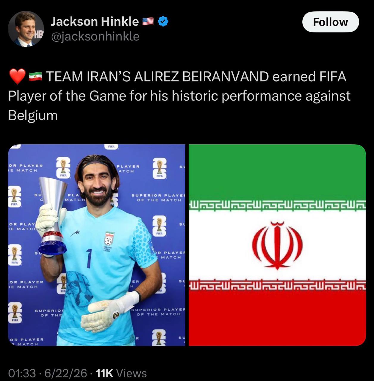 بازتاب درخشش خیرهکننده بیرانوند مقابل بلژیک در رسانههای معتبر خارجی بازتاب درخشش خیرهکننده بیرانوند مقابل بلژیک در رسانههای معتبر خارجی