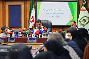 نشست خبری سردار موسوی پور رئیس پلیس راهور تهران بزرگ