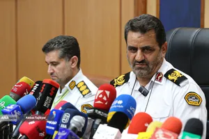 نشست خبری سردار موسوی پور رئیس پلیس راهور تهران بزرگ