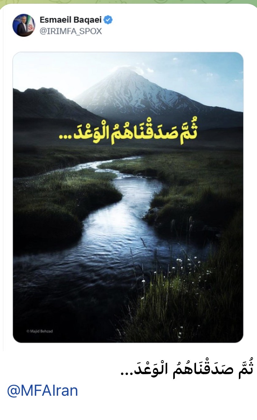 پیام بقائی در رابطه با تحقق وعده پیروزی