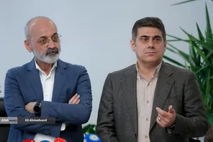 قدیر قیافه نایب&zwnj;رئیس اتاق بازرگانی، صنایع، معادن و کشاورزی ایران و علی چاغروند رئیس ستاد اکسپو اتاق بازرگانی ایران